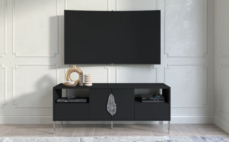 TV Lowboard schwarz 140 cm