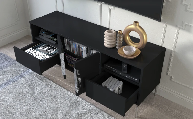 Fernsehtisch schwarz 140 cm