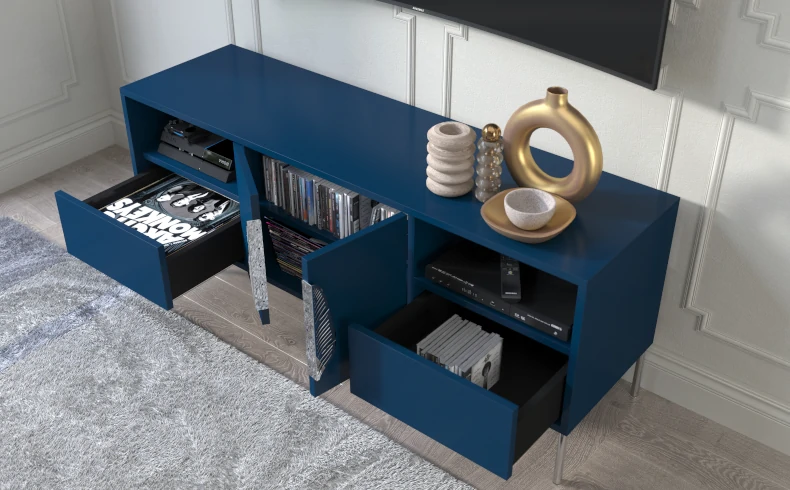 Fernsehtisch blau 140 c