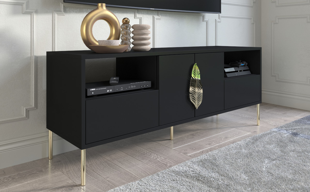TV Lowboard schwarz 140 cm