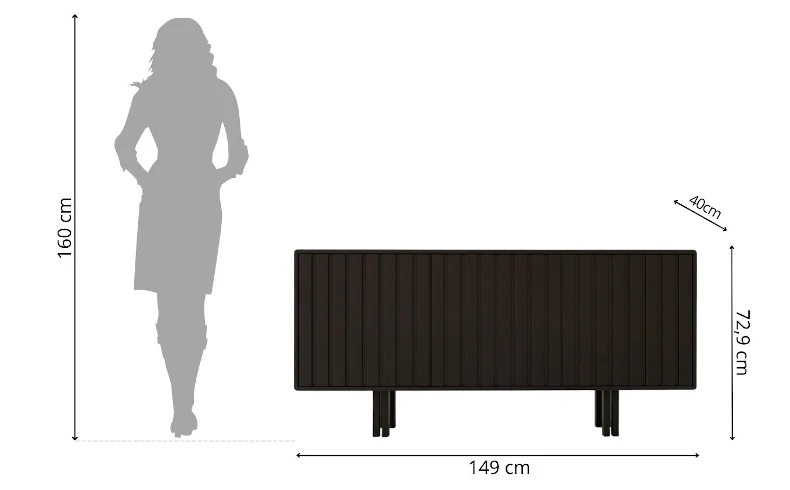 Sideboard schwarz grifflos modern