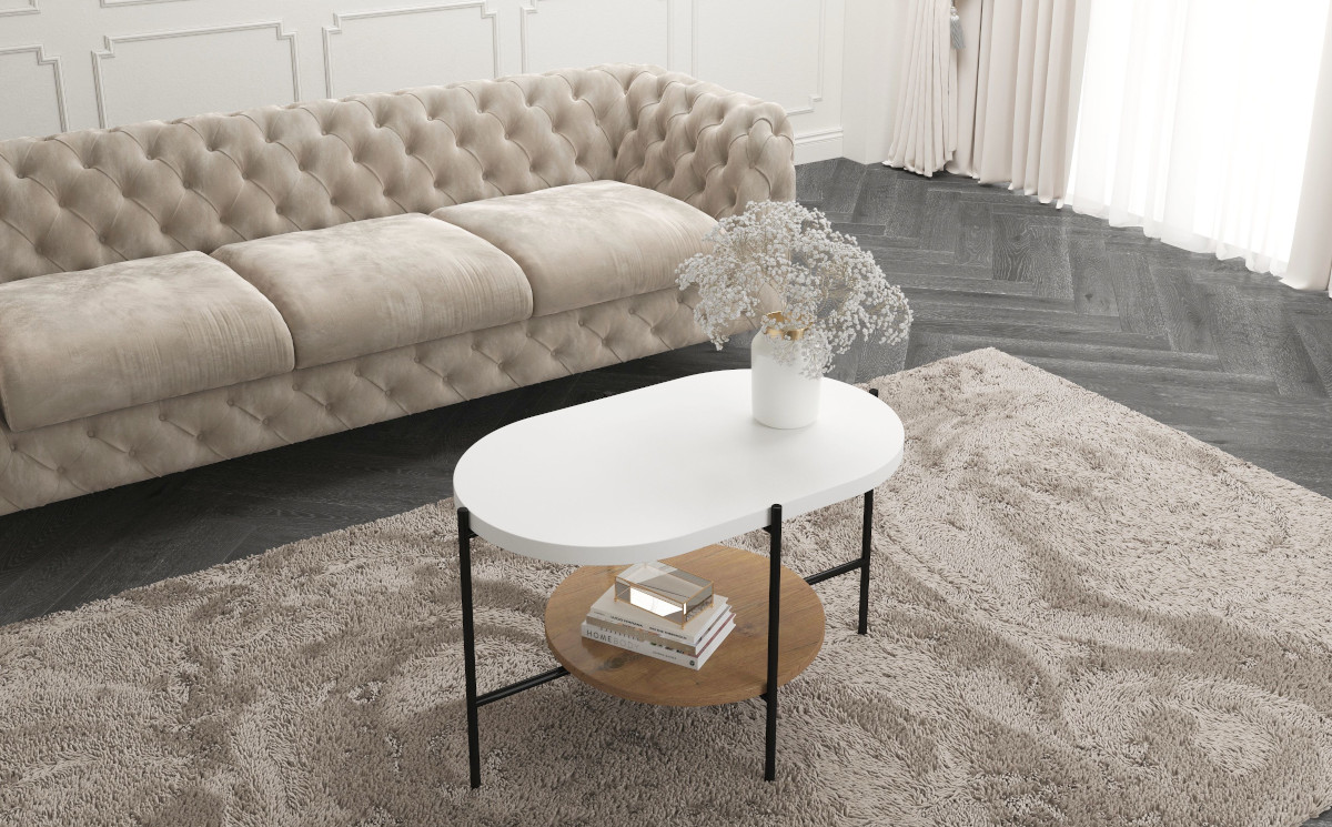 Wohnzimmertisch weiß Holz modern