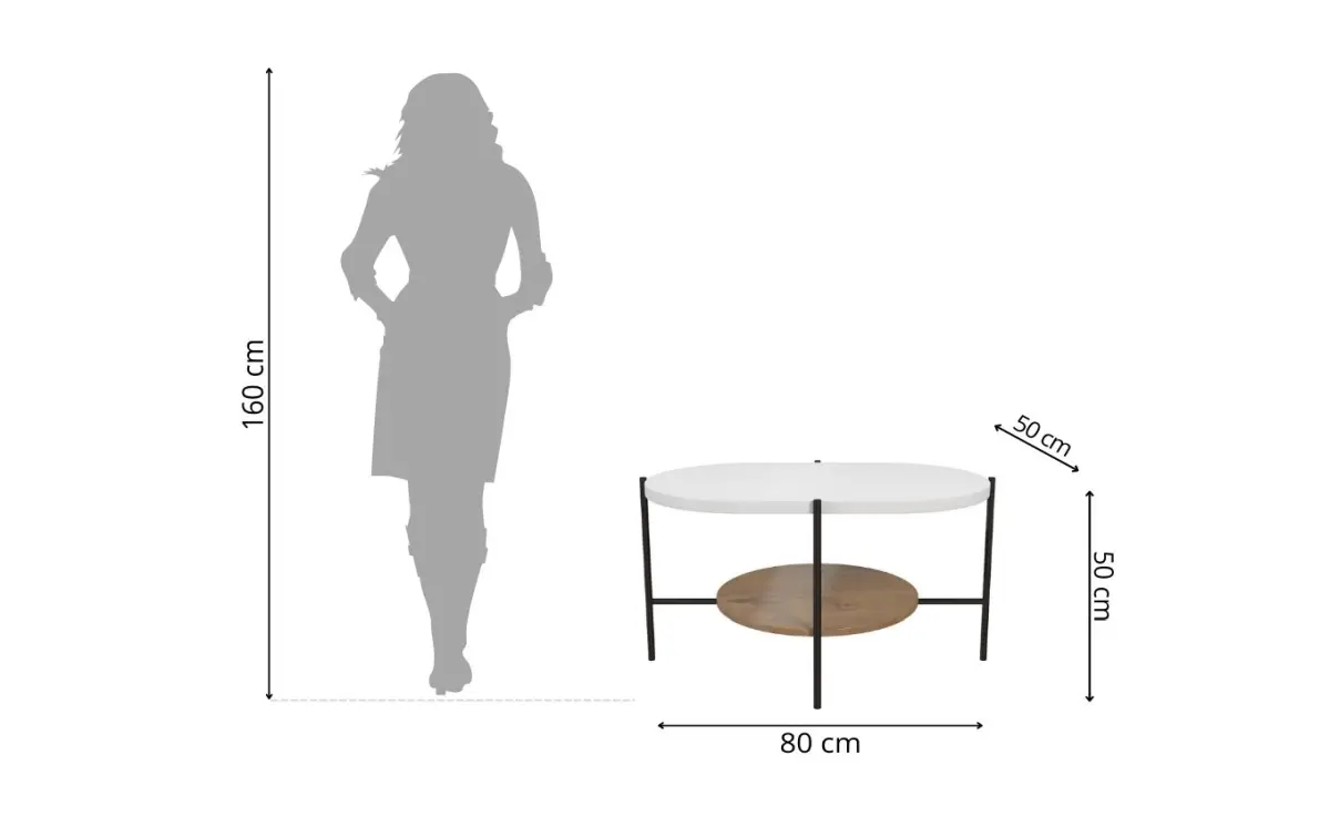 Couchtisch oval weiß Holz modern