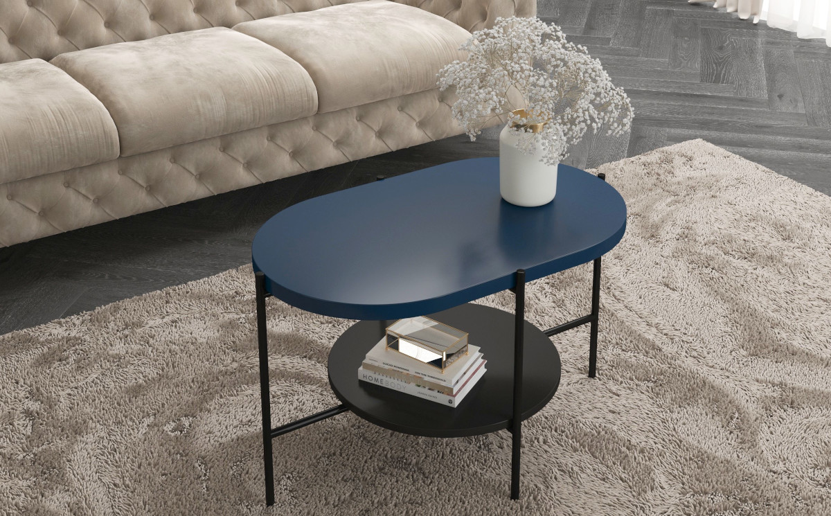 Wohnzimmertisch schwarz Metall modern