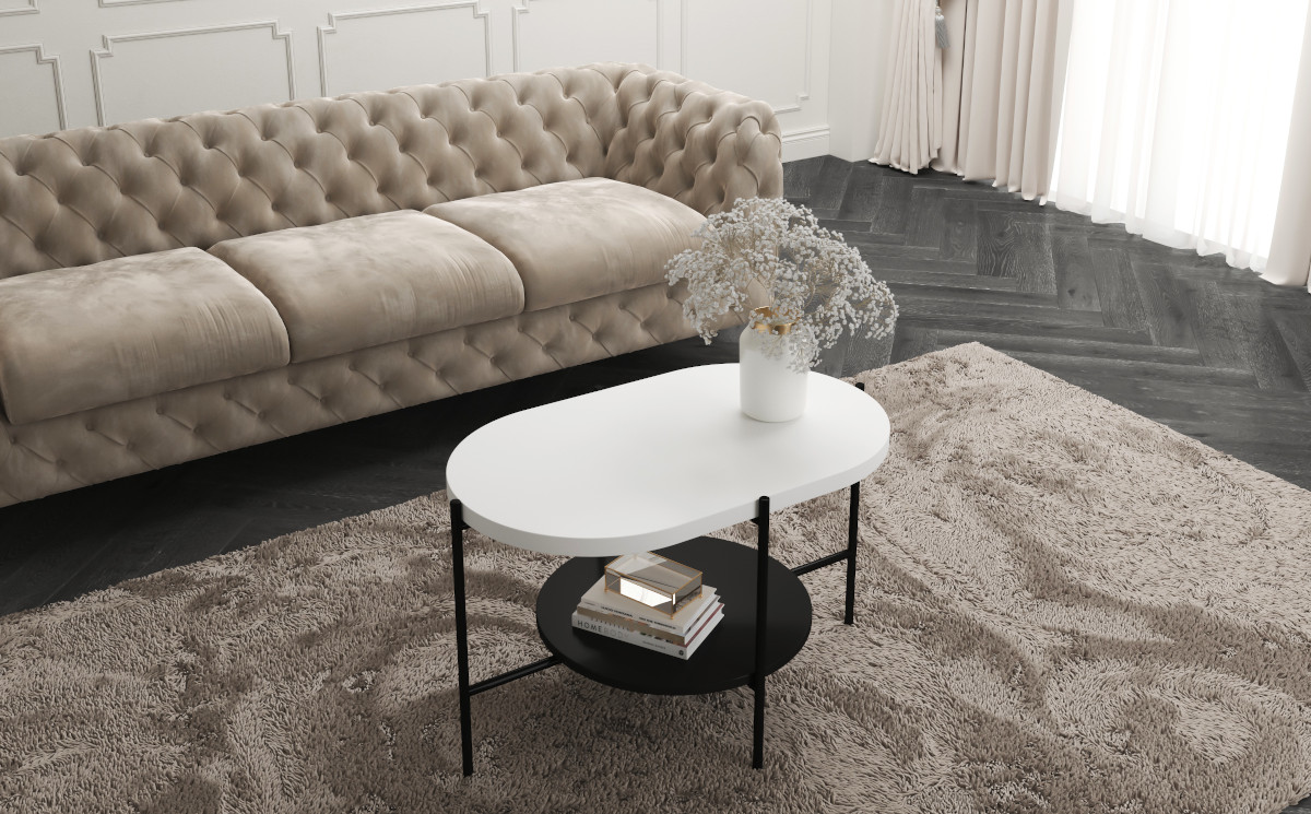 Wohnzimmertisch weiß schwarz modern