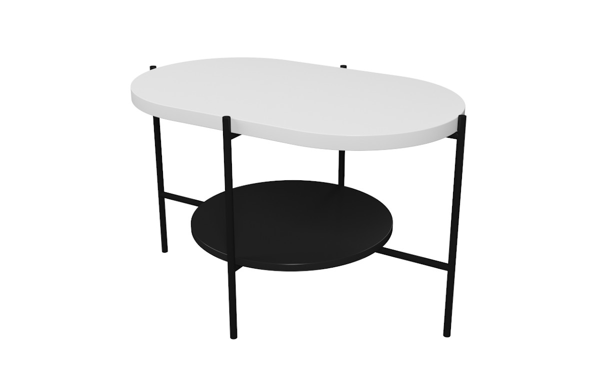 Couchtisch rund weiß schwarz modern