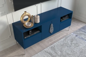 Skandica Merlin Tv-Schrank Mit Silbernen Details / 138 Cm / Marineblau