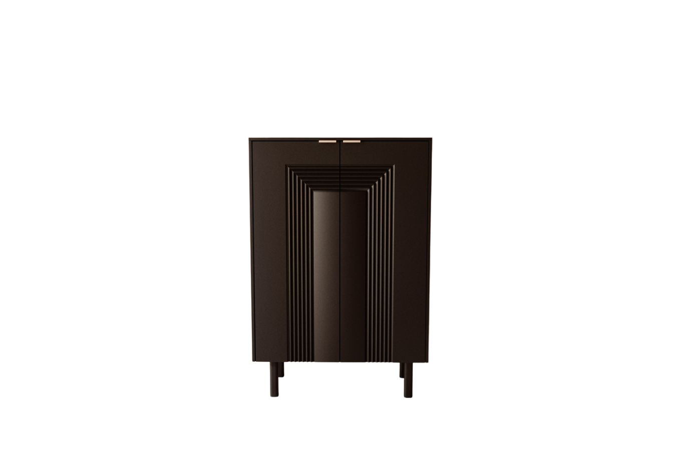 Dancan Yoko Kommode / Schuhschrank / Mit Dekorativen Fronten Und Goldgriffen / 80 Cm / Schwarz