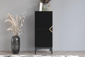 Holzkommode Visby Demi High 2D / 50,5 Cm / Schwarz