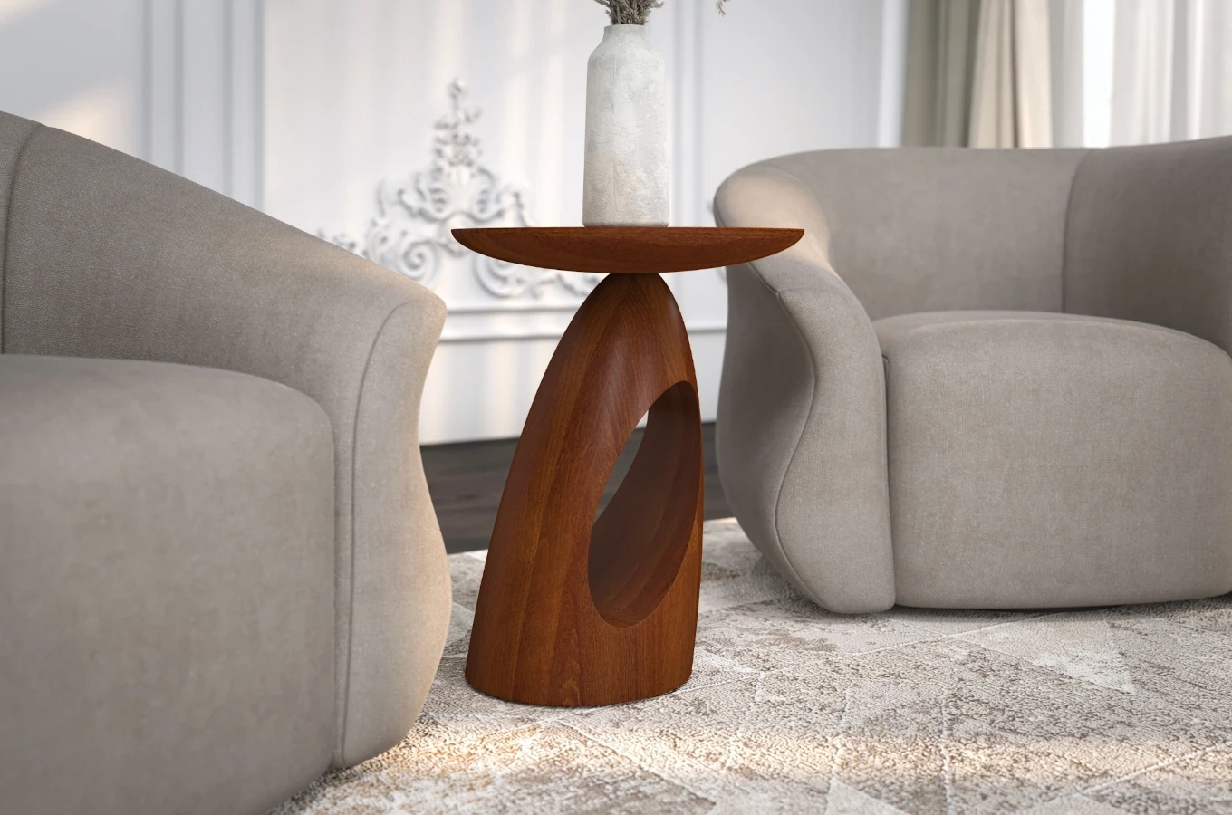 Holztisch Kayani Island verschiedene Farben / Höhe 40 cm