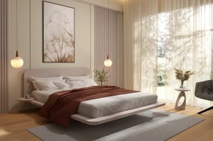 Schwebendes Bett aus Buchenholz Skandica JAPANDIC