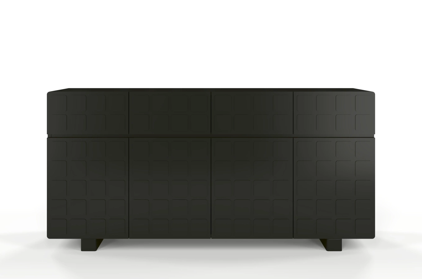 Skandica Cubo Long Kommode 3D mit dekorierter Front / 4 Schubladen / 4 Türen / 169 Cm / Schwarz