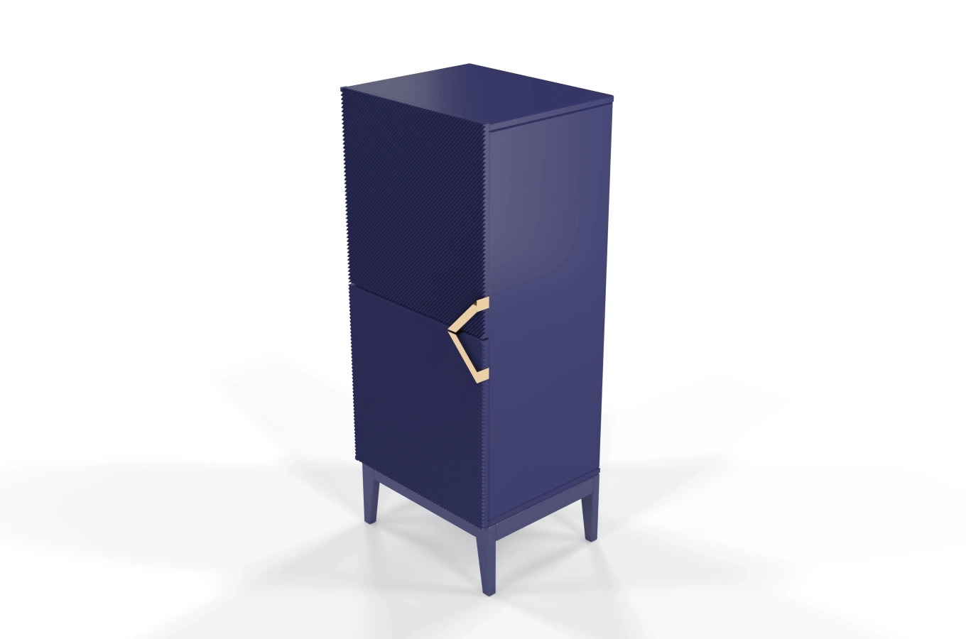 Holzkommode Visby Demi High 2D / 50,5 Cm / Marineblau
