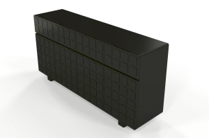 Skandica Cubo Long Kommode 3D mit dekorierter Front / 4 Schubladen / 4 Türen / 169 Cm / Schwarz