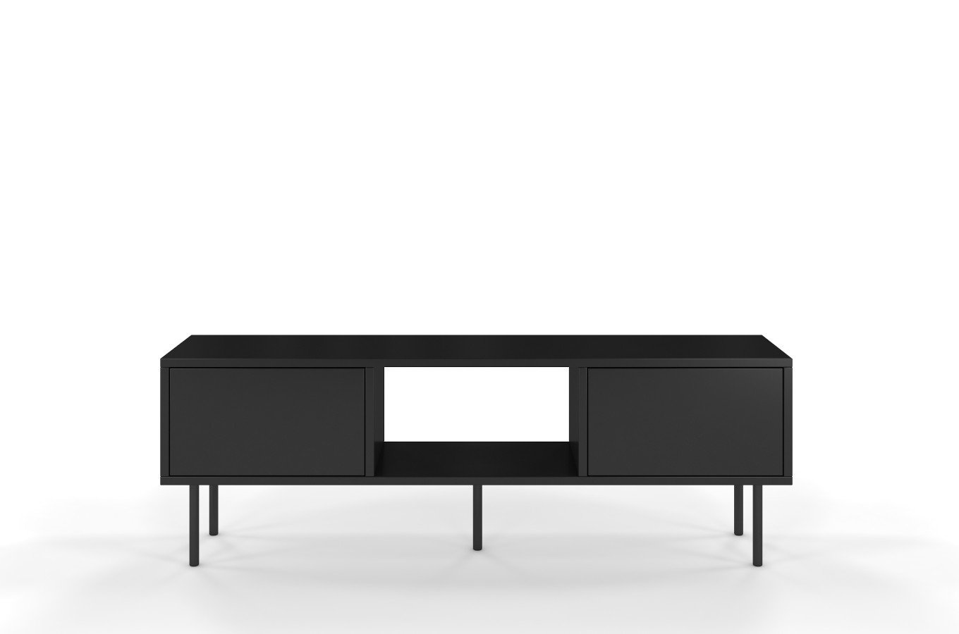 Dancan Mirka Minimalistische Tv-Schrank Auf Metallbeinen / 130 Cm / Schwarz