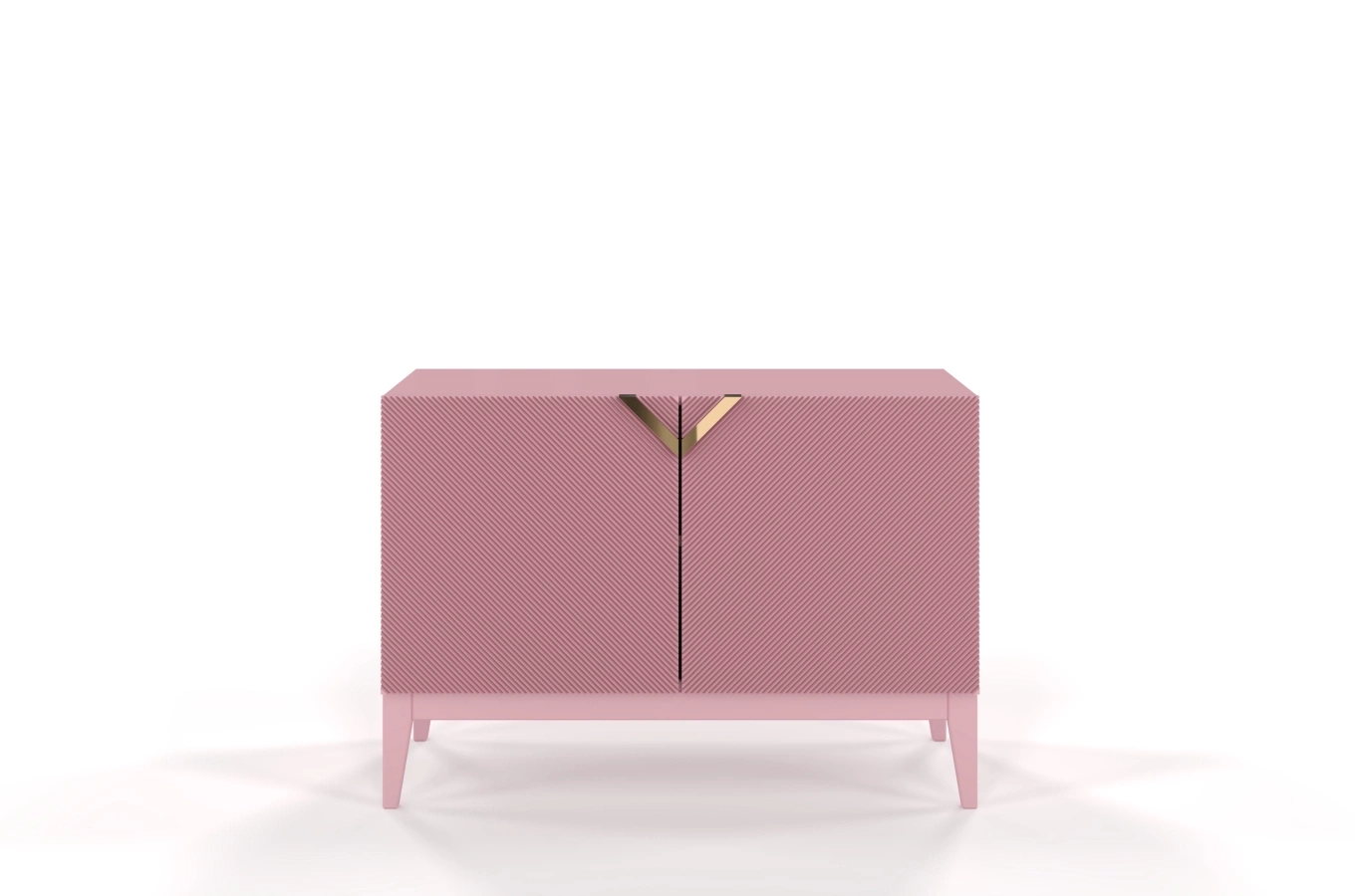 Holzkommode Visby Demi Long 2D / 100,5 Cm / Puderrosa