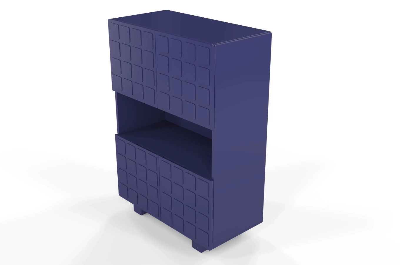 Skandica Cubo High Kommode 3D mit dekoriert Front / 4 Türen / 85 x 120 Cm / Marineblau