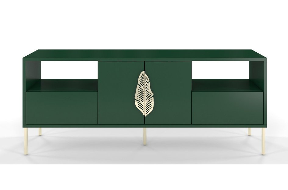 Skandica Merlin Tv-Schrank Mit Goldenen Details / 138 Cm / Grün