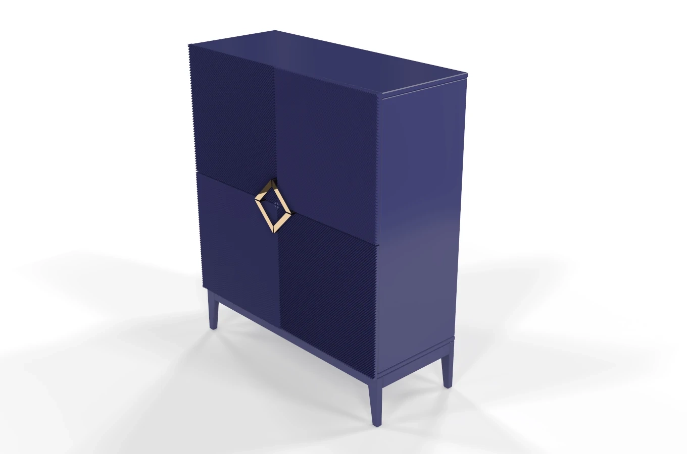 Holzkommode Visby Demi High / 100 Cm / Marineblau