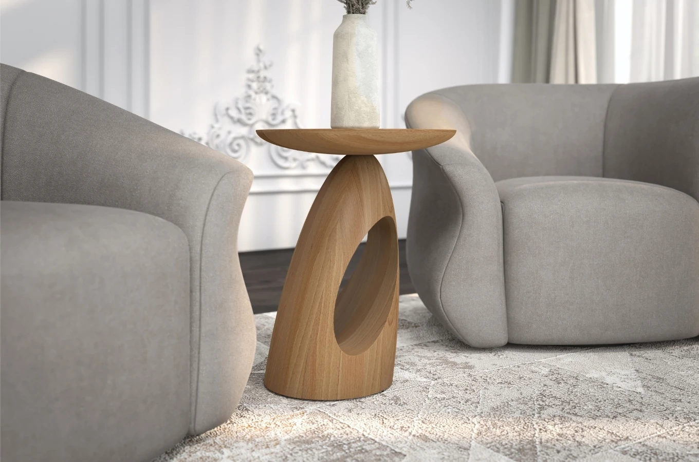Holztisch Kayani Island verschiedene Farben / Höhe 40 cm
