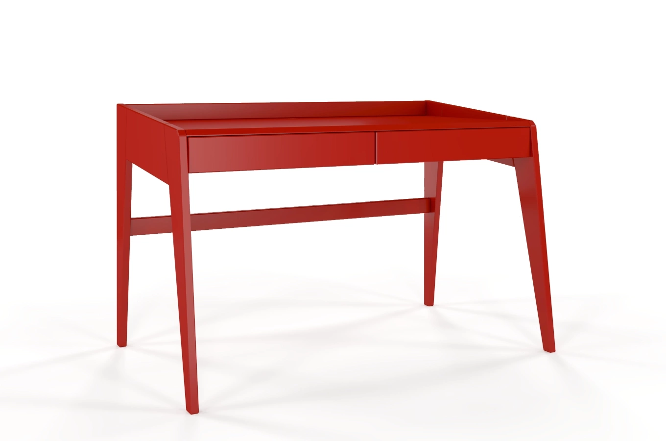 Schreibtisch / Schminktisch mit Schubladen aus Buchenholz Visby Lisa / Rot