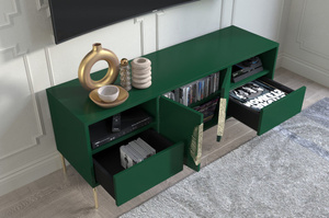 Skandica Merlin Tv-Schrank Mit Goldenen Details / 138 Cm / Grün