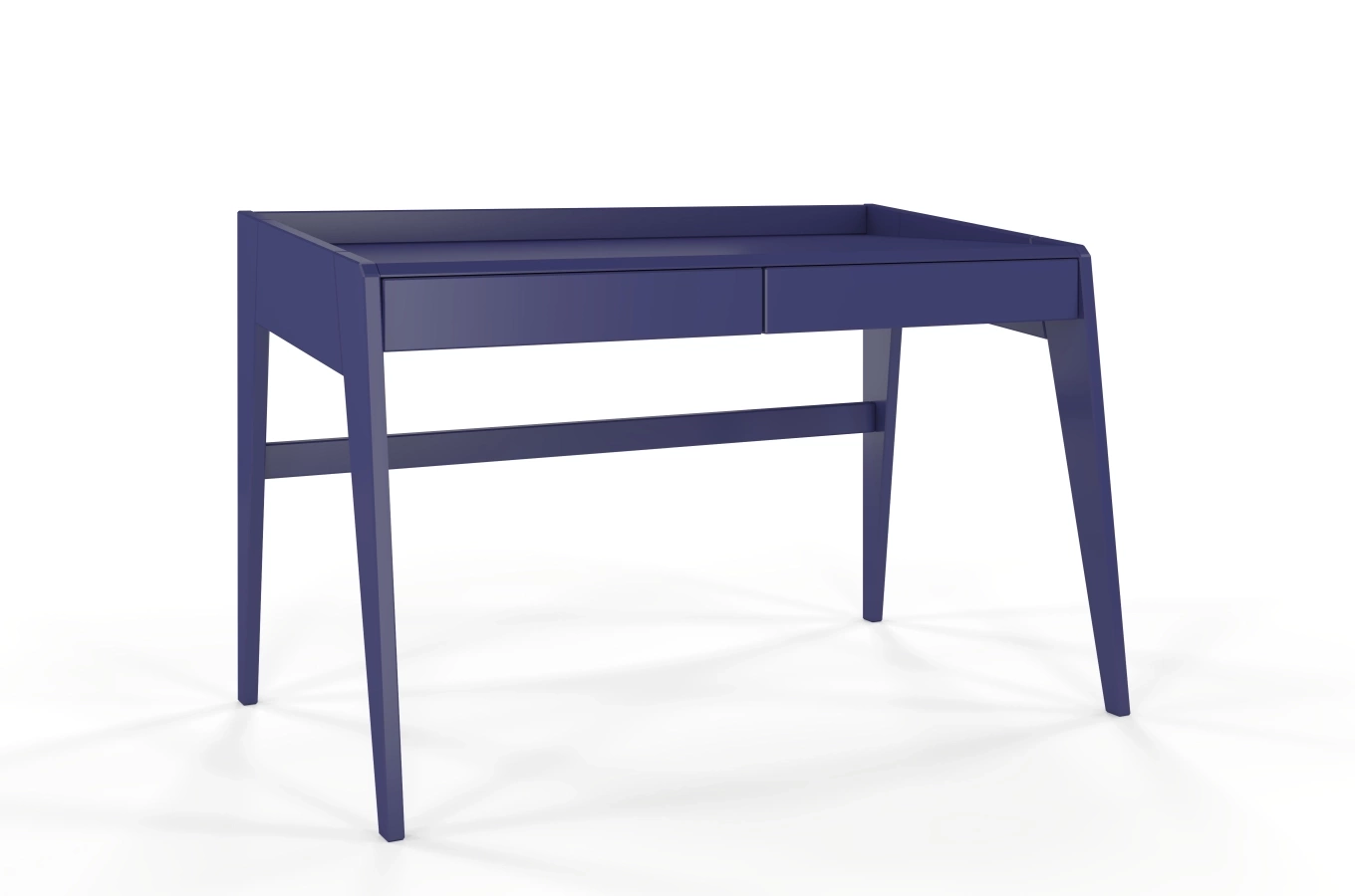 Schreibtisch / Schminktisch mit Schubladen aus Buchenholz Visby Lisa / Marineblau