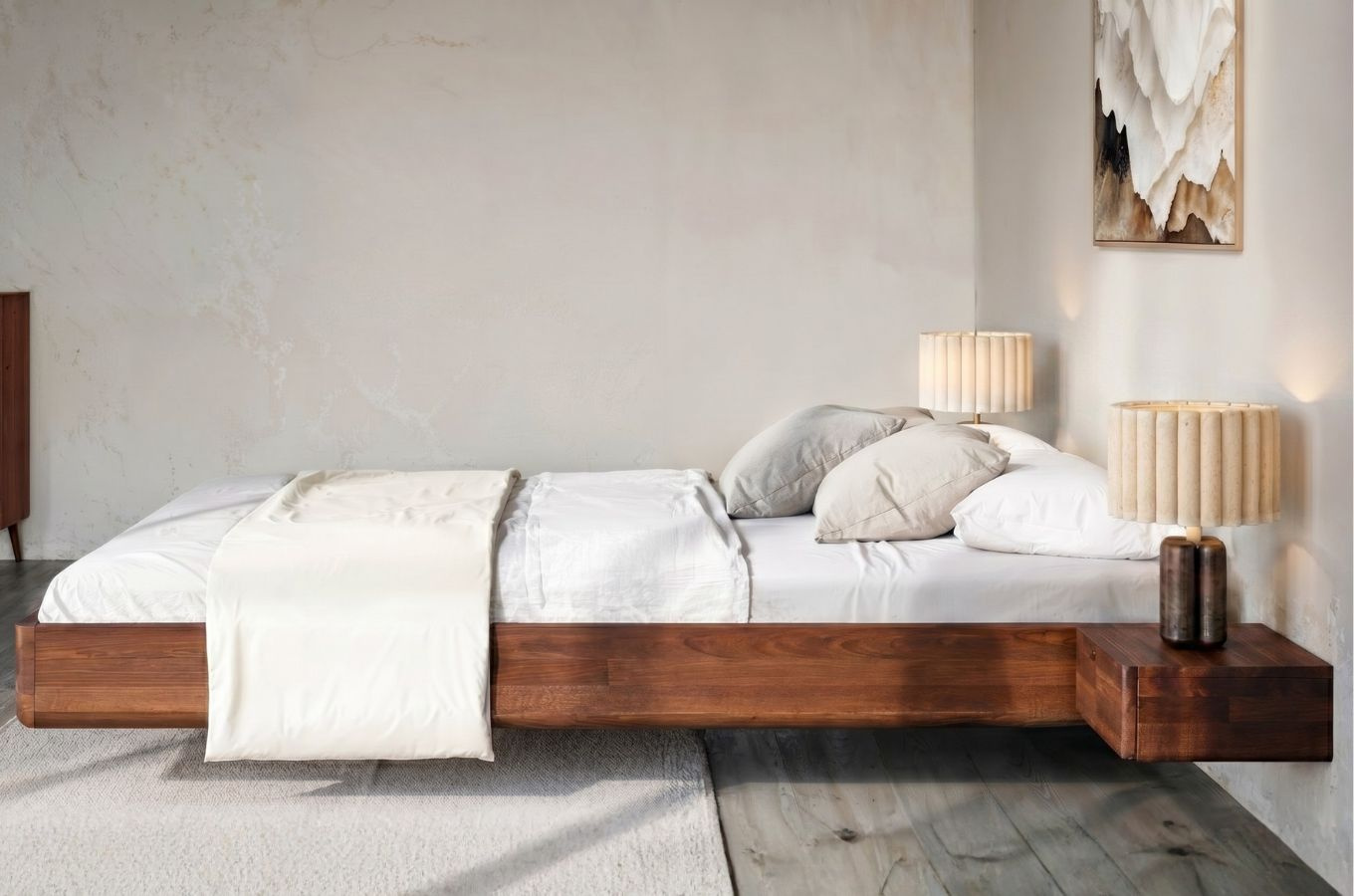 Schwebebett aus Buchenholz Visby LENA FLAT – mit oder ohne Nachttische
