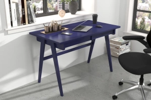 Schreibtisch / Schminktisch mit Schubladen aus Holz Visby Edda / Marineblau