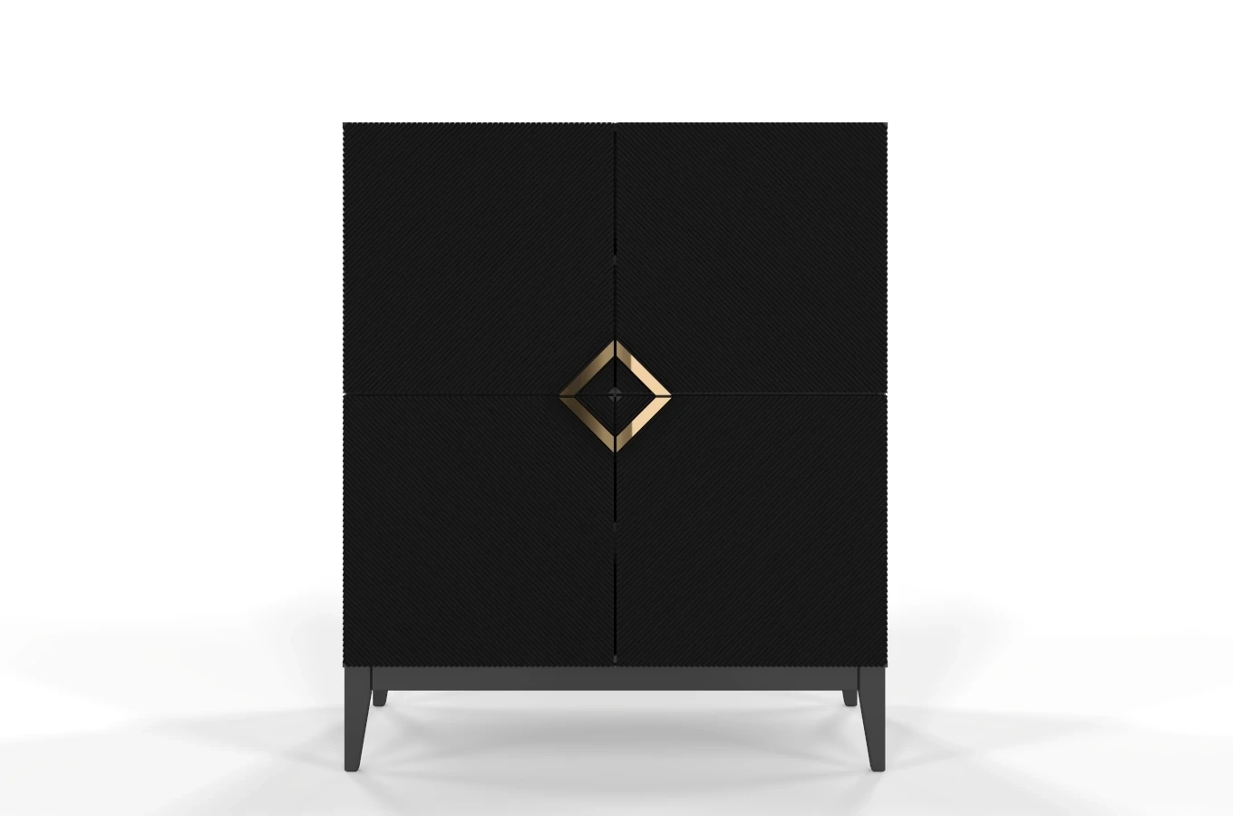 Holzkommode Visby Demi High / 100 Cm / Schwarz