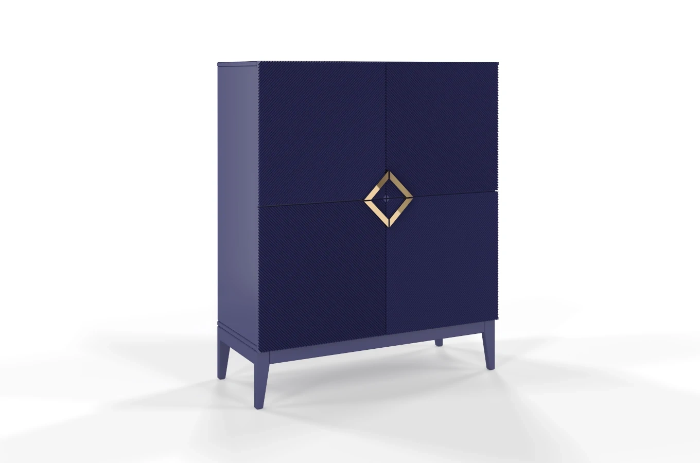 Holzkommode Visby Demi High / 100 Cm / Marineblau