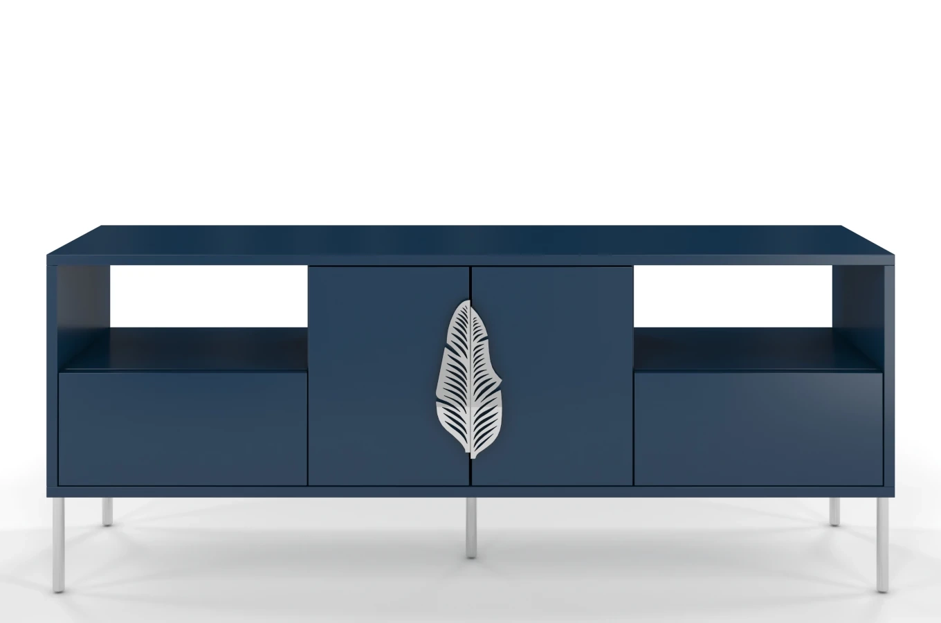 Skandica Merlin Tv-Schrank Mit Silbernen Details / 138 Cm / Marineblau