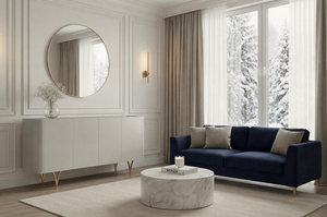 Moderne Kommode Dancan Monza / 160 cm / graue mit goldenen Beinen