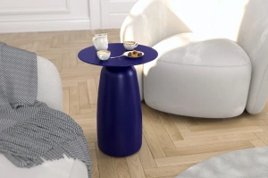 Holztisch Kayani Baobab 44 in verschiedenen Farben / Höhe 44 cm / Marineblau