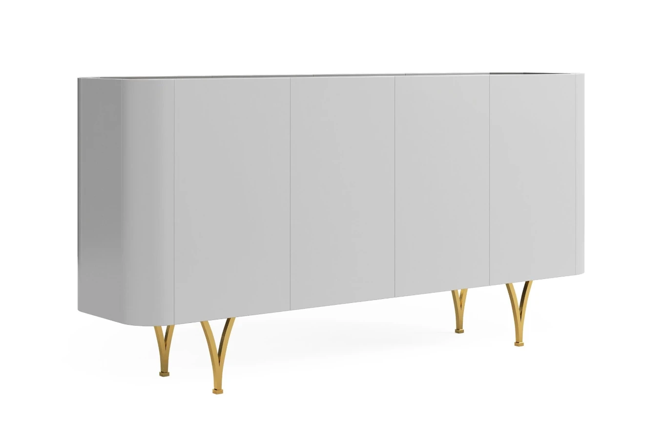 Moderne Kommode Dancan Monza / 160 cm / graue mit goldenen Beinen