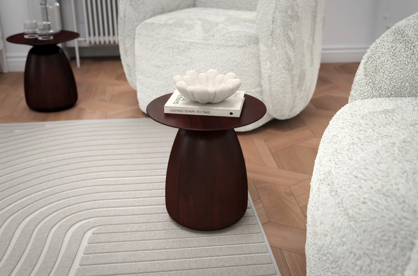 Holztisch Kayani Baobab 34 in verschiedene Farben / Höhe 34 cm