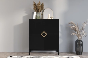 Holzkommode Visby Demi High / 100 Cm / Schwarz