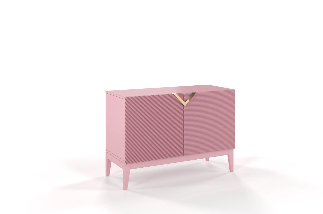 Holzkommode Visby Demi Long 2D / 100,5 Cm / Puderrosa