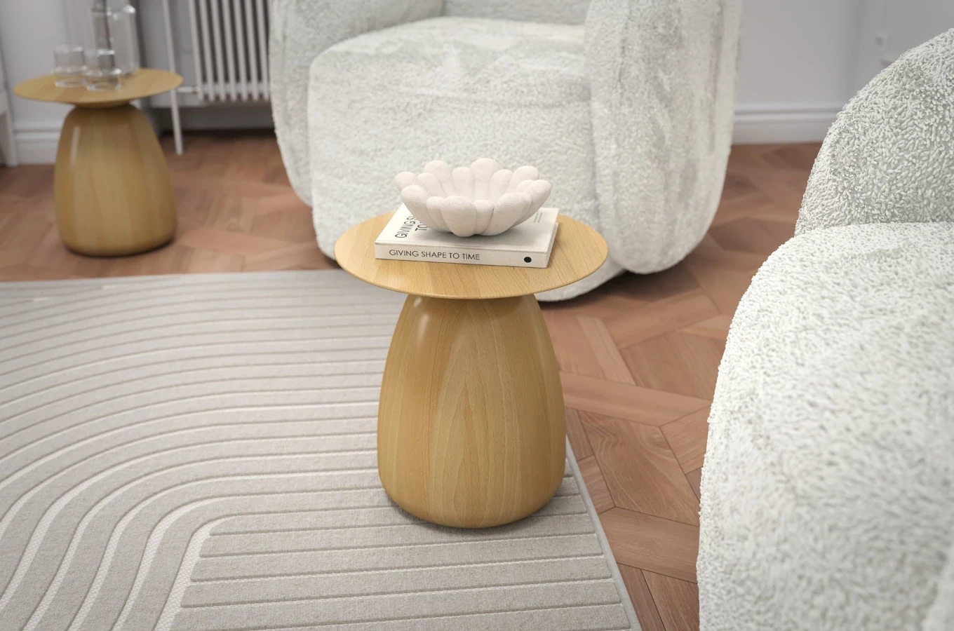 Holztisch Kayani Baobab 34 in verschiedene Farben / Höhe 34 cm