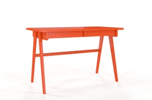 Schreibtisch / Schminktisch mit Schubladen aus Holz Visby Edda / Orange