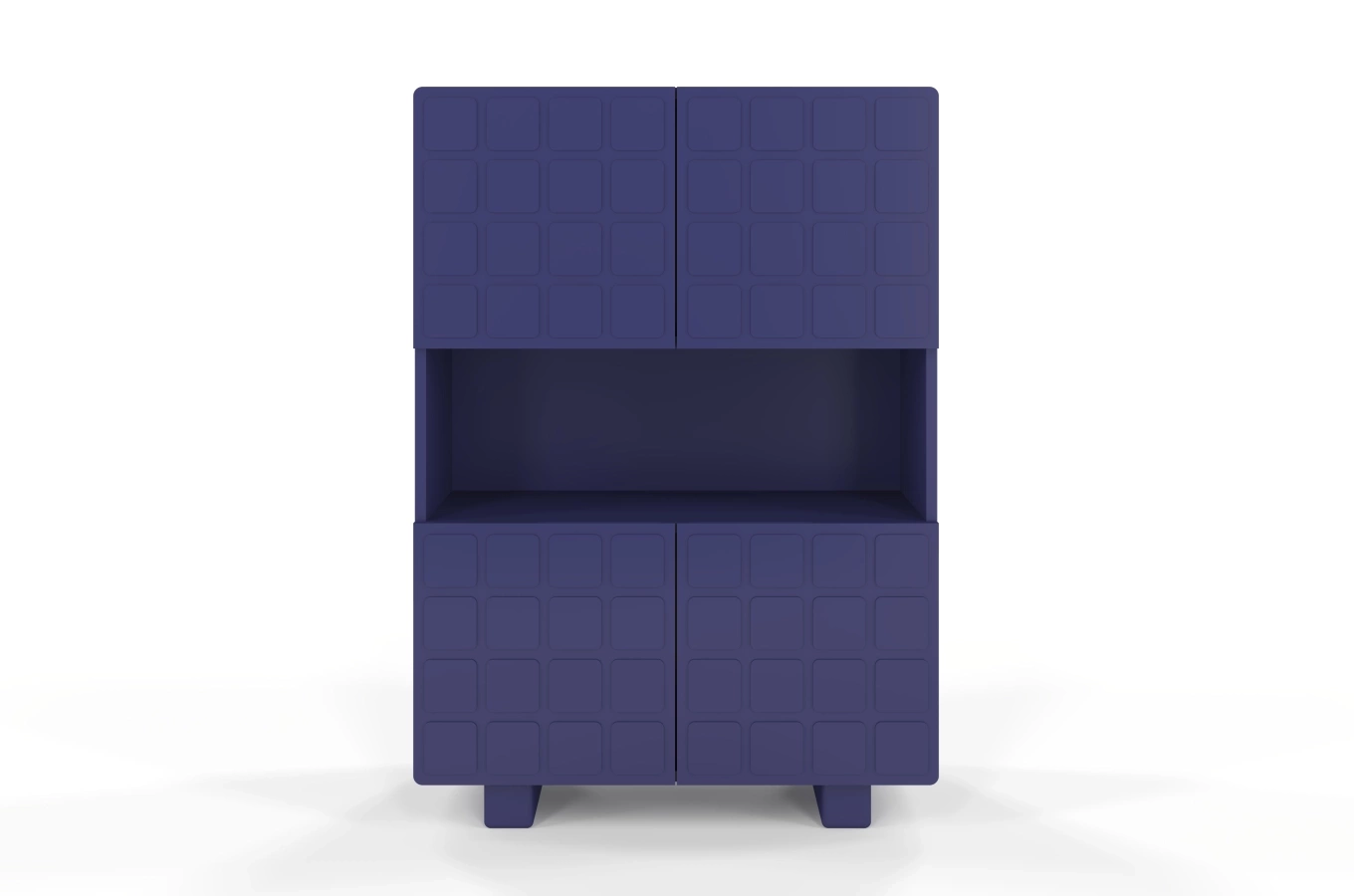 Skandica Cubo High Kommode 3D mit dekoriert Front / 4 Türen / 85 x 120 Cm / Marineblau