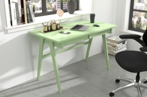 Schreibtisch / Schminktisch mit Schubladen aus Holz Visby Edda / Pastellgrün 