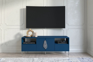 Skandica Merlin Tv-Schrank Mit Silbernen Details / 138 Cm / Marineblau