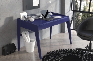 Schreibtisch / Schminktisch mit Schubladen aus Buchenholz Visby Lisa / Marineblau