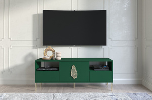Skandica Merlin Tv-Schrank Mit Goldenen Details / 138 Cm / Grün