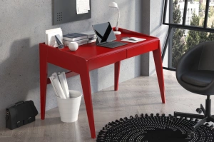 Schreibtisch / Schminktisch mit Schubladen aus Buchenholz Visby Lisa / Rot