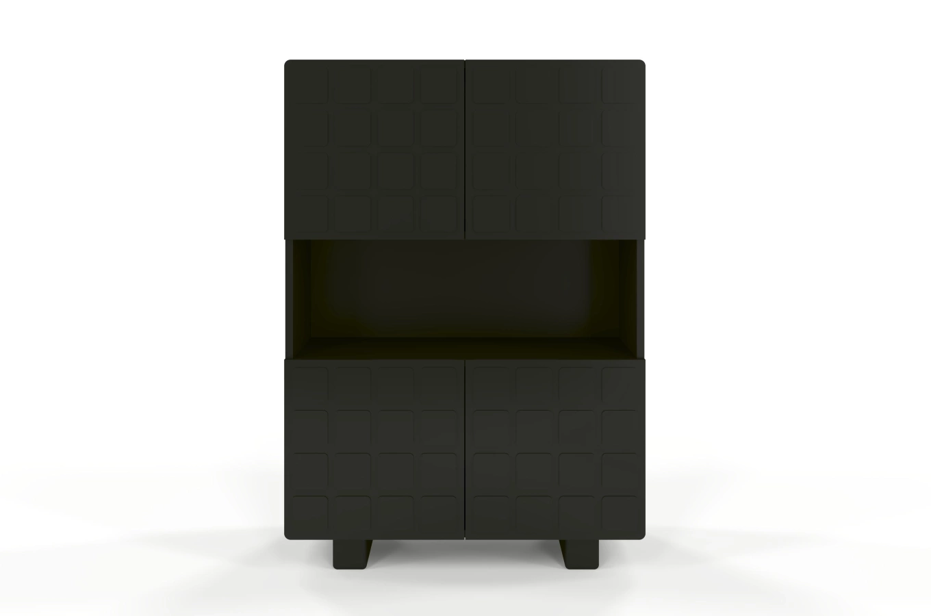 Skandica Cubo High Kommode 3D mit dekoriert Front / 4 Türen / 85 x 120 Cm / Schwarz