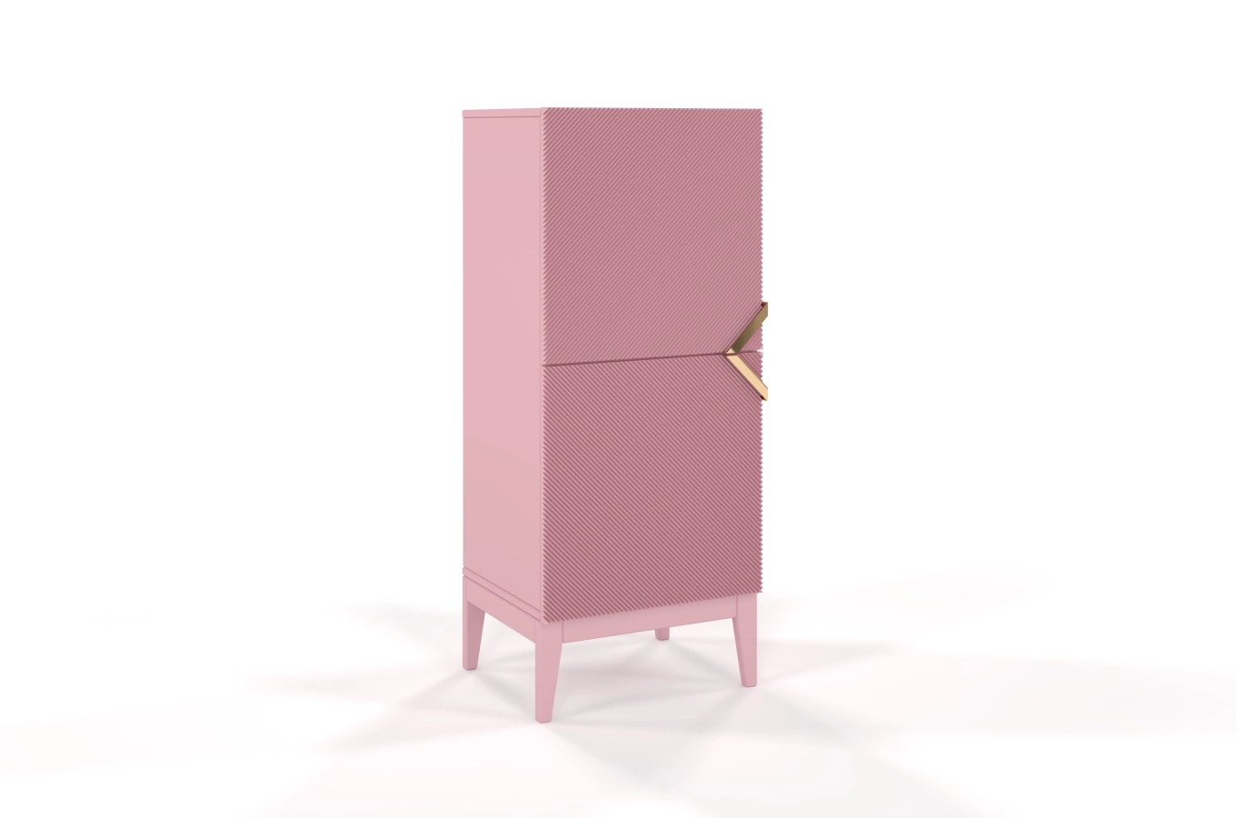Holzkommode Visby Demi High 2D / 50,5 Cm / Puderrosa
