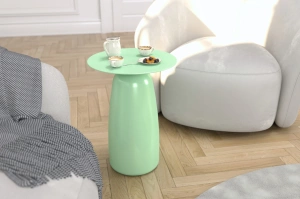 Holztisch Kayani Baobab 44 in verschiedenen Farben / Höhe 44 cm / Pastellgrün