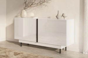 Dancan Artemisa Kommode Mit Goldenem Akzent / Hochglanz / 4 Türen / 163 Cm / Weiß